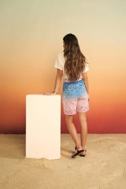 ARIZONA LOVE Bermuda Bandana - Tie & Dye Bleu/Rose -Vêtements De Mode 025 018