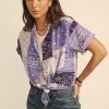 ARIZONA LOVE Chemise Bowling Bandana - Violet -Vêtements De Mode 06 062