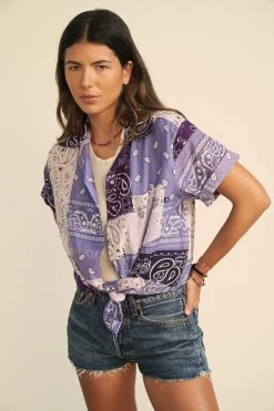 ARIZONA LOVE Chemise Bowling Bandana - Violet