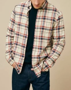 Chemise Lelio Carreaux Ecru - Homme -Vêtements De Mode 2H220219 05O B