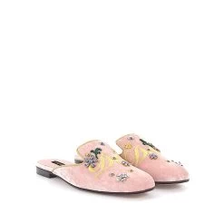 Mules Dolce & Gabbana Velvet - Rose - Femme