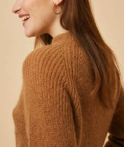 Pull Olive Camel - Femme -Vêtements De Mode 3H220005 014 B