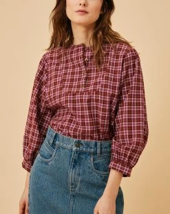 Blouse Sonia Carreaux Mauve - Femme -Vêtements De Mode 3H220235 04A A