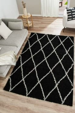Tapis Shaggy Asma - Noir -Vêtements De Mode ASM450NOI 02