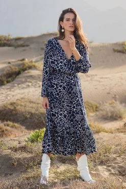 Babett Midi Dress - Marble Blue