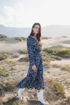 Babett Midi Dress - Marble Blue -Vêtements De Mode AW22 Folk PoppyField 3