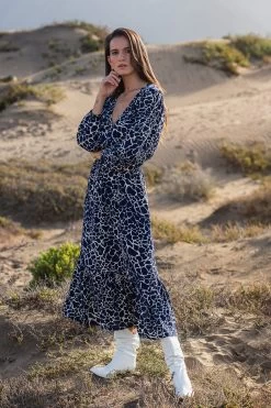 Babett Midi Dress - Marble Blue -Vêtements De Mode AW22 Folk PoppyField 4