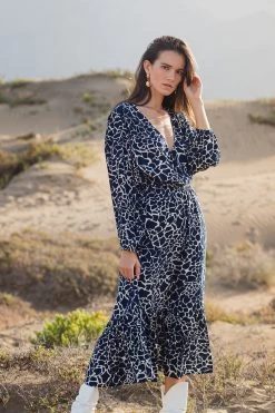 Babett Midi Dress - Marble Blue -Vêtements De Mode AW22 Folk PoppyField 6