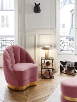 Fauteuil En Velours Betty - Rose Vintage