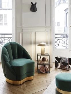 Fauteuil En Velours Betty - Vert Sapin