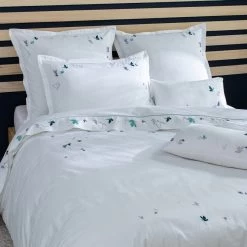 Parure De Lit Percale : Housse De Couette + 2 Taies D'oreiller Bliss - Blanc