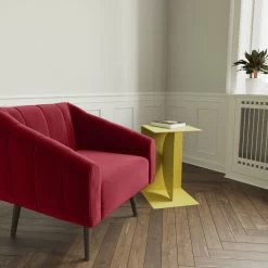 Fauteuil Edith En Velours - Bordeaux