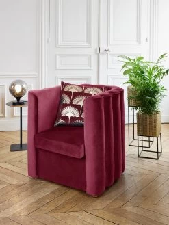 Fauteuil Frida En Velours - Bordeaux