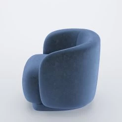 Fauteuil Victoria - Bleu Marine -Vêtements De Mode Fauteuil chambre pas cher velours Victoria bleu