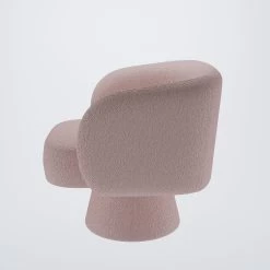 Fauteuil Salma - Bouclé Rose -Vêtements De Mode Fauteuil design pas cher bouclette Salma rose