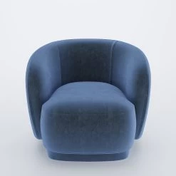 Fauteuil Victoria - Bleu Marine -Vêtements De Mode Fauteuil salon design velours Victoria bleu