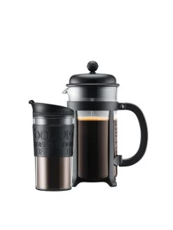 Bodum Cafetière À Piston Java + Mug Isotherme - Noir