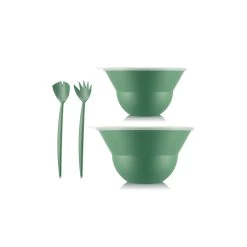 Bodum Ensemble De 2 Saladiers Topee + Couvercle + Couverts À Salade - Vert