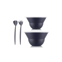 Bodum Ensemble De 2 Saladiers Topee + Couvercle + Couverts À Salade - Bleu Marine