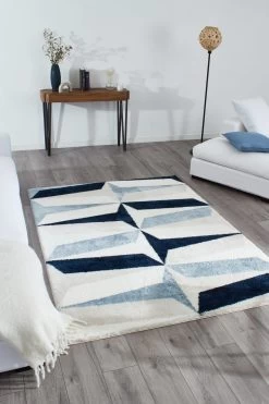 Tapis Shaggy Doux Karena 676 - Bleu
