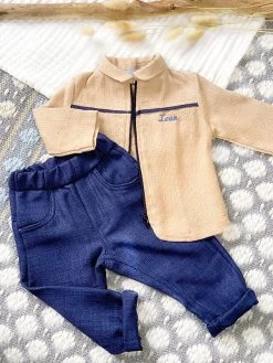 Veste & Pantalon Le Parisien - Bleu/Beige - À Personnaliser