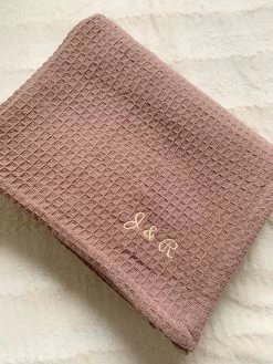 Accessoire Le Plaid Nid D'Abeille - Marron Glacé - À Personnaliser