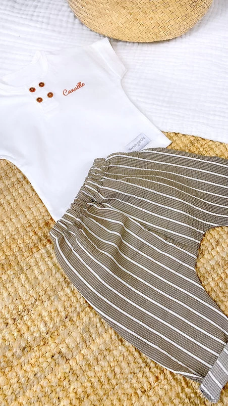 Blouse & Pantalon Le Voyageur - Kaki - À Personnaliser 5 Blouse & Pantalon Le Voyageur - Kaki - À Personnaliser – Image 3