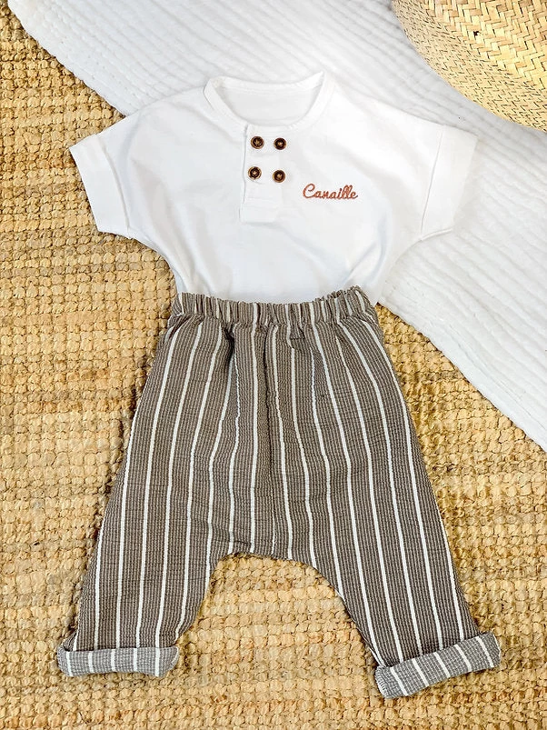 Blouse & Pantalon Le Voyageur - Kaki - À Personnaliser 3 Blouse & Pantalon Le Voyageur - Kaki - À Personnaliser