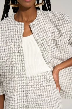 Veste Oversize Pied De Poule -Vêtements De Mode Look10 0022