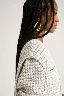 Veste Oversize Pied De Poule -Vêtements De Mode Look10 0030