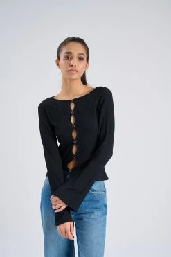 Top En Jersey à Découpes -Vêtements De Mode NOMADIYA2824
