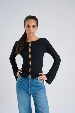 Top En Jersey à Découpes -Vêtements De Mode NOMADIYA2851