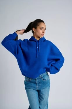 Sweatshirt Capuche Bleu -Vêtements De Mode NOMADIYA3031