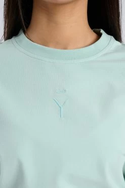 T-Shirt Droit Nervuré Vert -Vêtements De Mode NOMADIYA3417