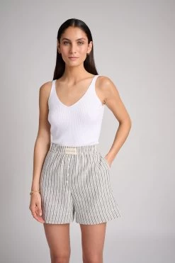 Short Rayé Bleu Marine