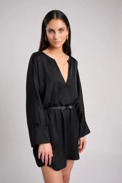 Robe Kimono Noire -Vêtements De Mode NOMADIYA 21906