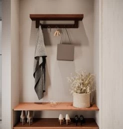 Patère Nevada - Bois / Argent