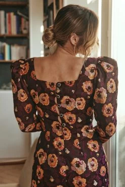 Robe Selena - Fleurs D'Hiver -Vêtements De Mode PAUEME I ROBE I Robe Selena Fleurs d Hiver 1678289438