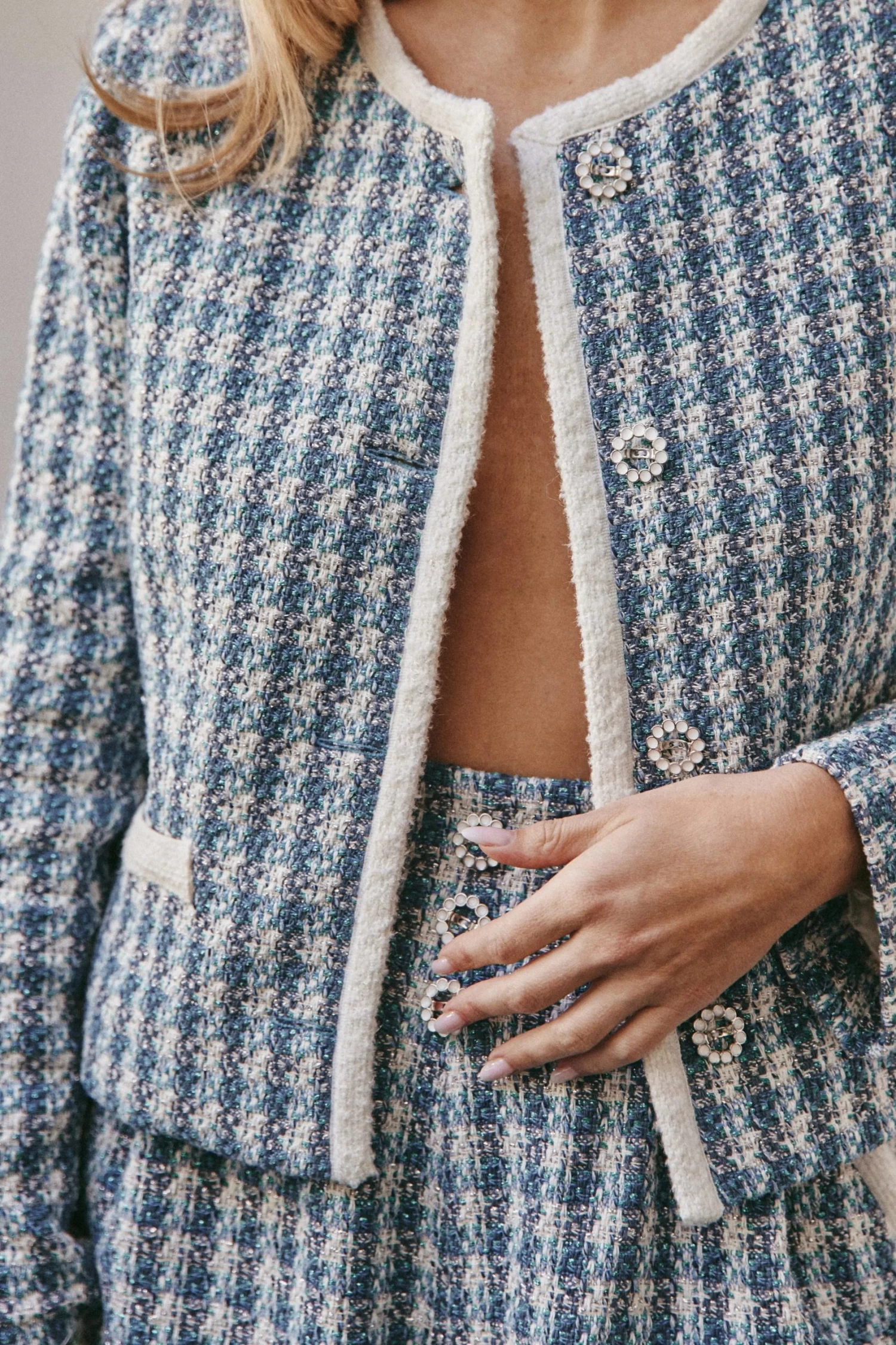 Veste Chiara - Tweedy Blue 4 Veste Chiara - Tweedy Blue – Image 2