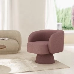 Fauteuil Salma - Bouclé Rose