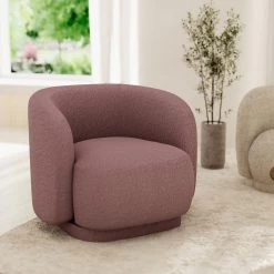 Fauteuil Victoria - Bouclé Rose