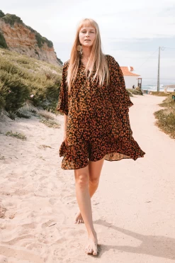 Sancho Mini Dress- Stain Caramel