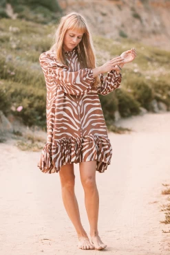 Camelia Mini Dress - Safari Brown