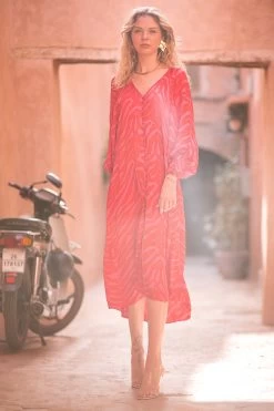 Clavel Midi Dress - Safari Pink