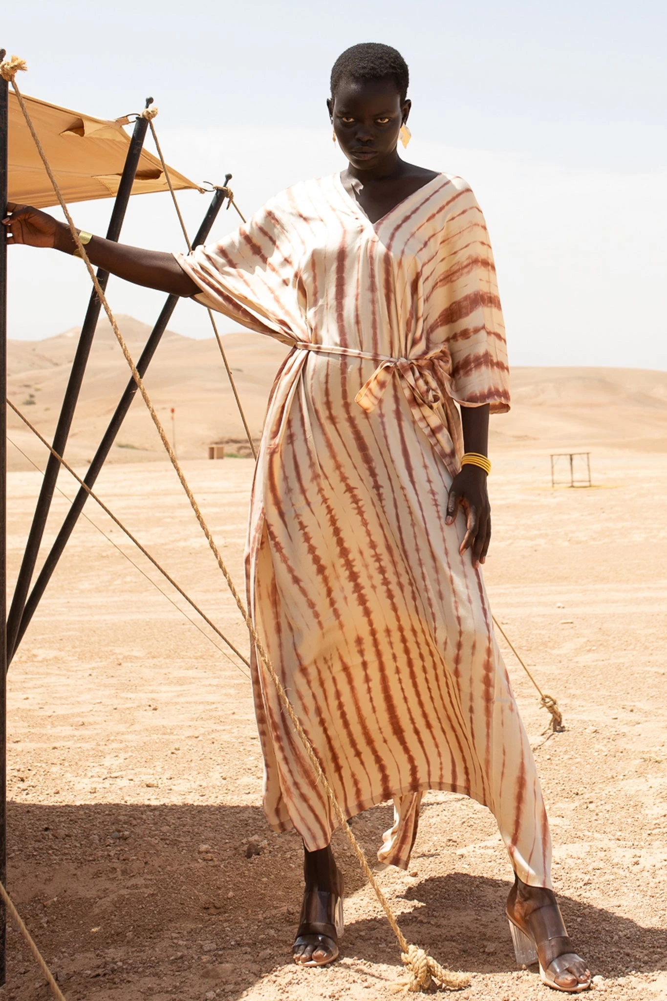 Jude Kimono Dress - Tie & Dye Beige 4 Jude Kimono Dress - Tie & Dye Beige – Image 2