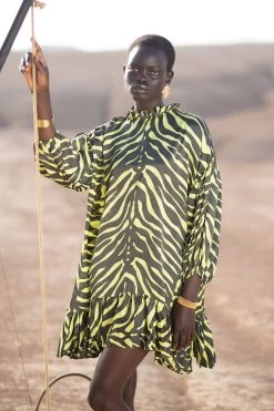 Camelia Mini Dress - Safari Fluo