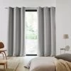Lot De 2 Rideaux Occultants À Oeillets Blackout Gris Moyen -Vêtements De Mode Rideau occultant a oeillets BLACKOUT G4 1