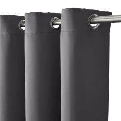 Lot De 2 Rideaux Occultants À Oeillets Blackout Gris Foncé -Vêtements De Mode Rideau occultant a oeillets BLACKOUT G8 6