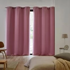 Lot De 2 Rideaux Occultants À Oeillets Blackout Rose -Vêtements De Mode Rideau occultant a oeillets BLACKOUT R 3