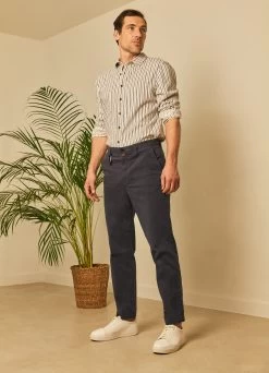 Reiko Pantalon Chino Cropped Romain - Dark Navy - Homme -Vêtements De Mode Romain DarkNavy 4